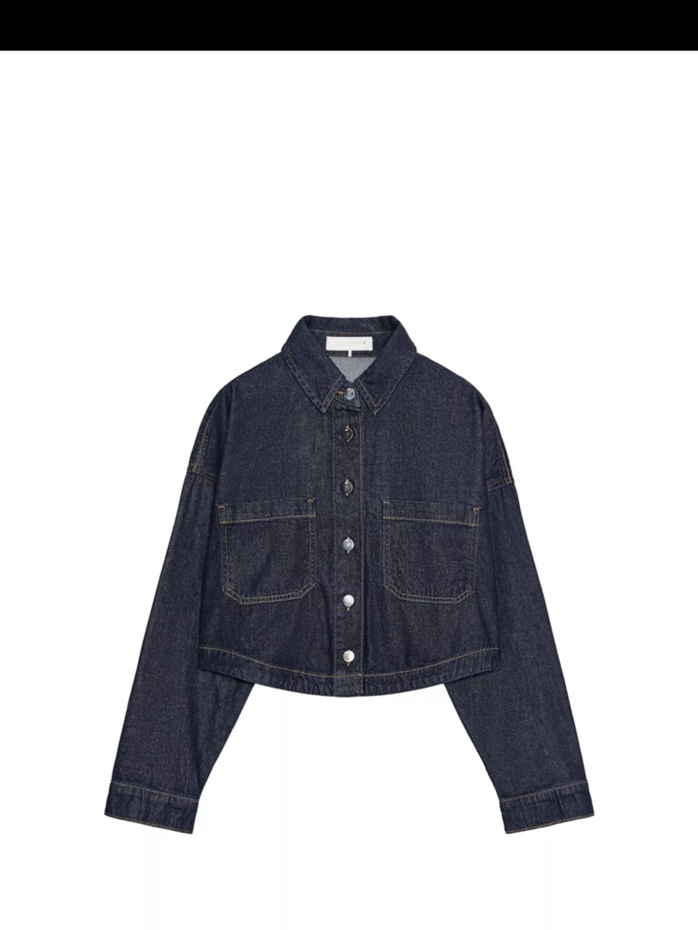 Zara Dark Blue Cropped Denim Jacket